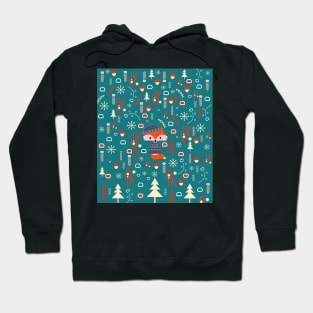 Cute fox waiting for Christmas Hoodie